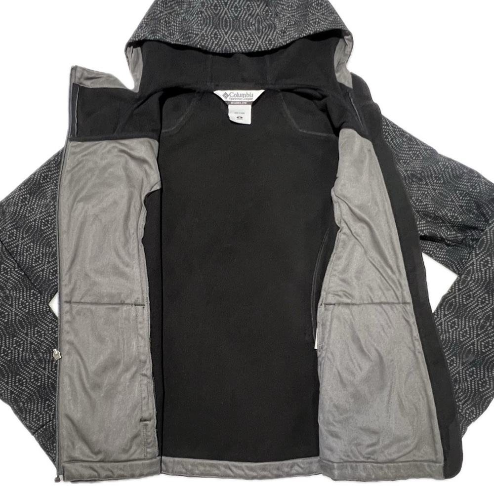 Columbia Jacket Asymmetrical Zip Omni-Shield Softshell Hooded Black Gray Medium - Picture 16 of 17